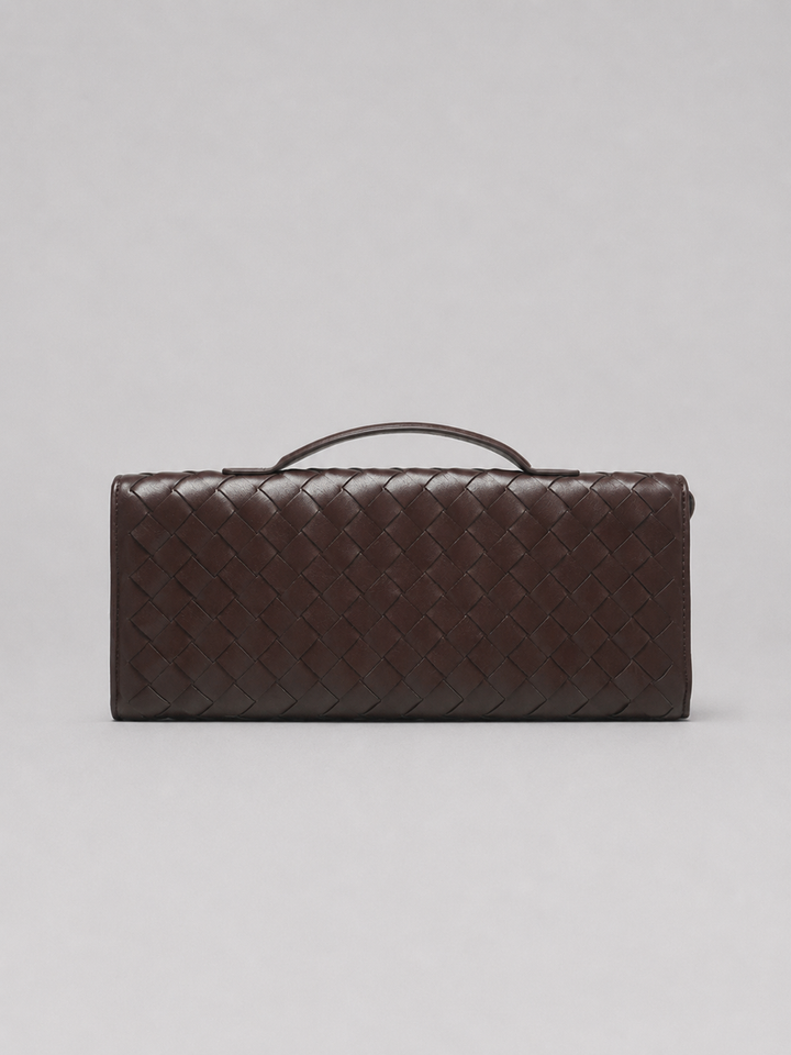 Women’s Woven Leather Look Clutch Bag – Timeless Elegant Design
