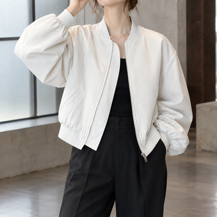 Mara-Claire Cropped Bomber Jacket
