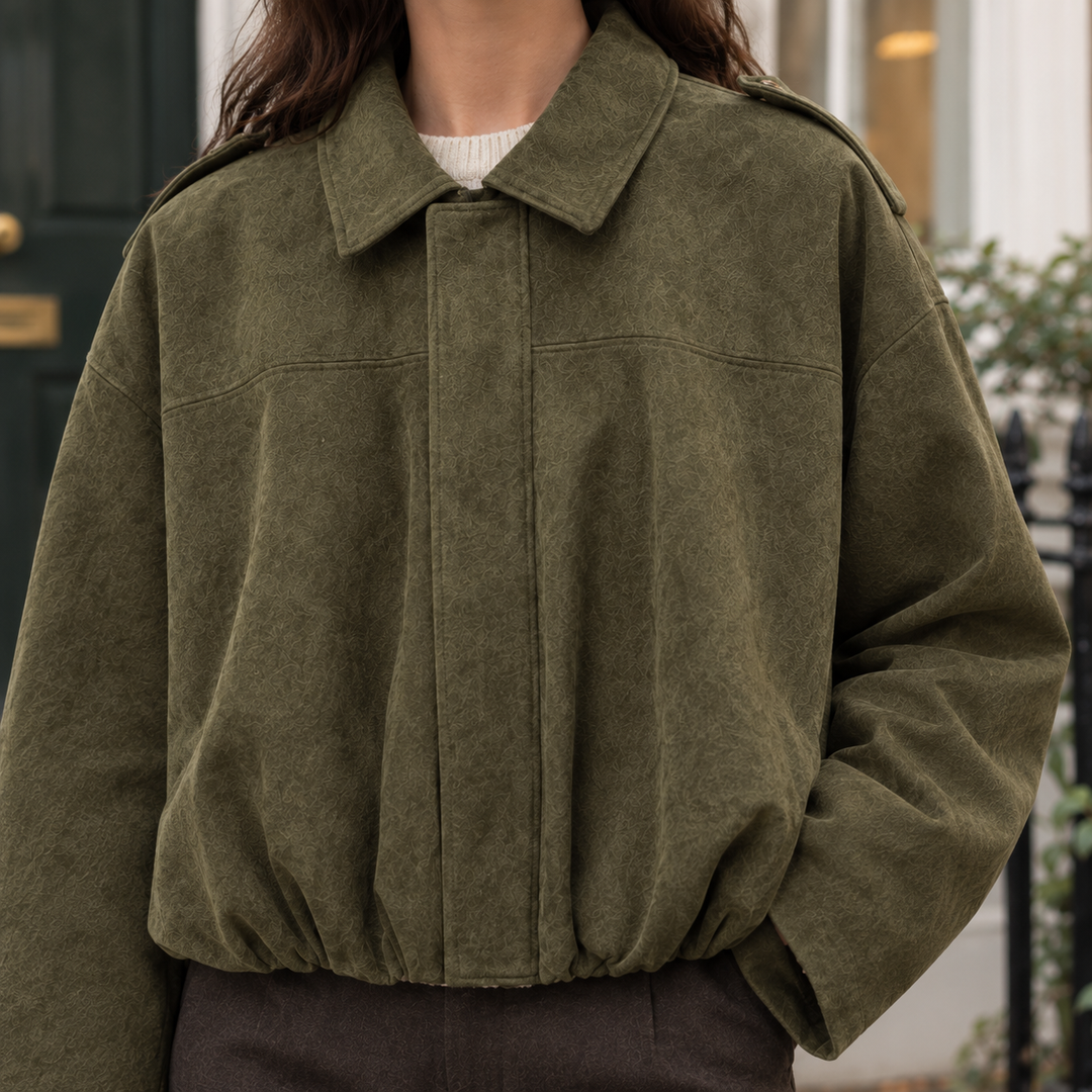 Grace-Marie Suede Bomber Jacket