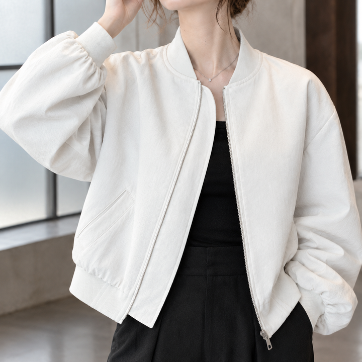Mara-Claire Cropped Bomber Jacket