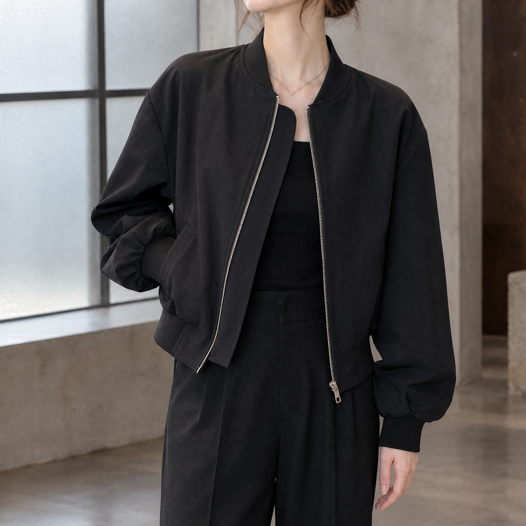 Mara-Claire Cropped Bomber Jacket