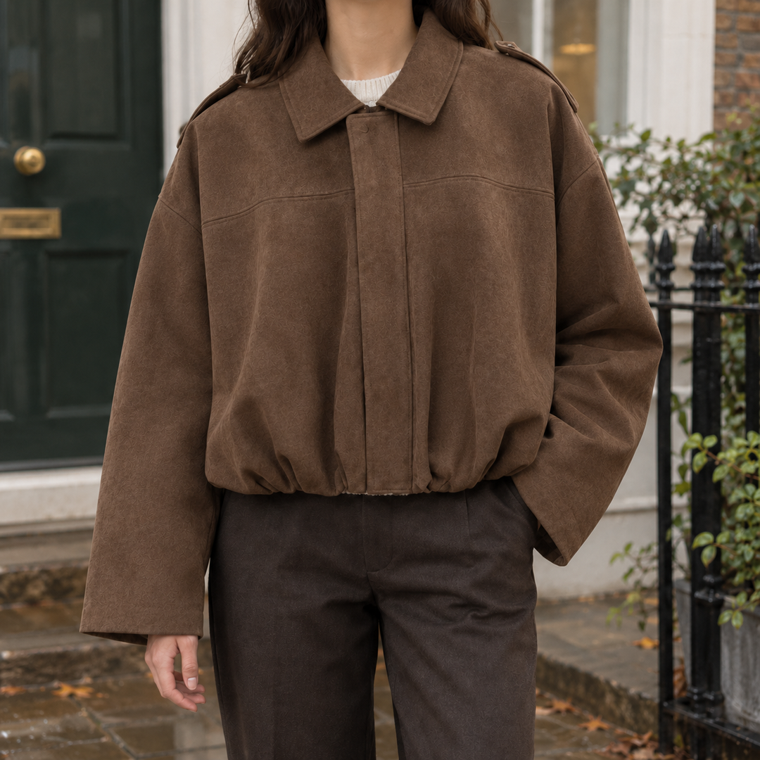 Grace-Marie Suede Bomber Jacket