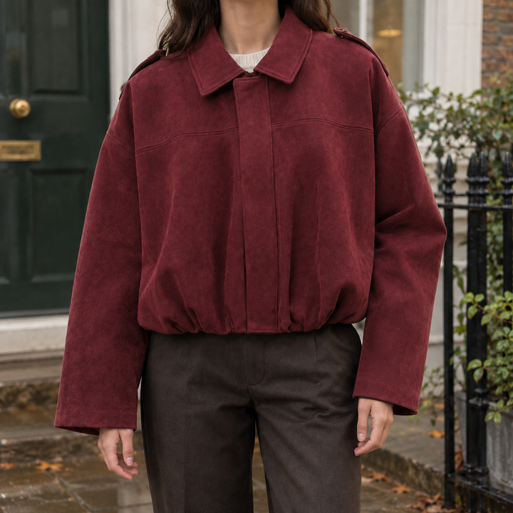 Grace-Marie Suede Bomber Jacket